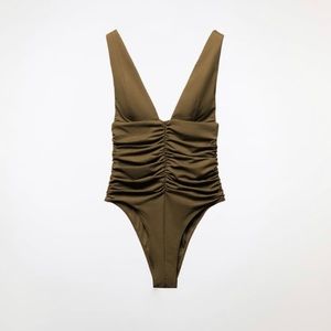 Ruched Green Swimsuit NWT
